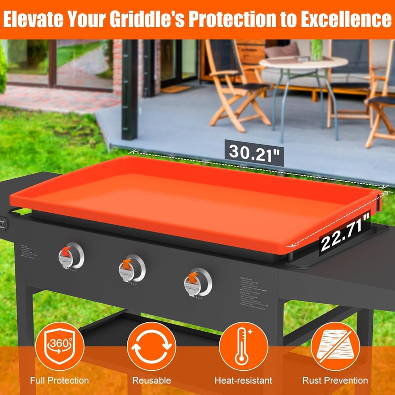 BESSIO Silicone Griddle Mat Cover for Blackstone - 28XL Inch True All-Encompassing Coverage Heavy Duty Food Grade Grill Buddy Mat, All Season Cooking Surface Protective Cover - Image 4